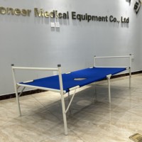Lit d'hôpital en métal pliable portable pour sauvetage d'urgence sur le terrain et camping pour le choléra et autres urgences médicales