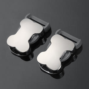 Hebilla metálica de liberación rápida con forma de hueso para mascotas, cierre plateado para collar, cochecito, mochila, correas DZB208-25 - Product Image 1
