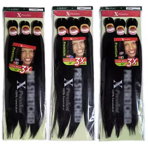 Vente en gros usine à bas prix EZ Braid 3XPreStretched Afro Hair Extension Cheveux synthétiques en vrac pour tresses au crochet pour femmes - Product Image 2
