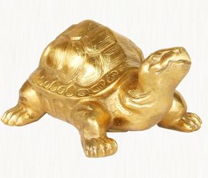 2025 latón puro chino Feng Shui oro tortuga China estatuilla cobre Fengshui Buda artículos chino tortuga de la suerte estatuas de dragón - Product Image 2