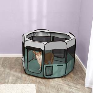 Portátil Indoor Outdoor <span class=keywords><strong>Pet</strong></span> Cercadinho Grande Claro Dog <span class=keywords><strong>Playpen</strong></span> Com Zipper removível Telhado e Piso - Product Image 1
