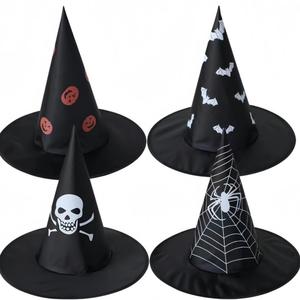 Sombrero <span class=keywords><strong>de</strong></span> Mago <span class=keywords><strong>de</strong></span> bruja negra con impresiones <span class=keywords><strong>de</strong></span> murciélago <span class=keywords><strong>de</strong></span> telaraña <span class=keywords><strong>de</strong></span> calabaza decoración <span class=keywords><strong>de</strong></span> Halloween y accesorios <span class=keywords><strong>de</strong></span> disfraz <span class=keywords><strong>de</strong></span> Cosplay - Product Image 2