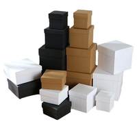 Boîte cadeau carrée haut de gamme en papier kraft, design simple, grande capacité, boîte mystère d'anniversaire vide, modèle 75504, provenance Chine