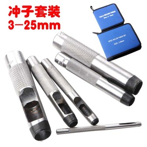 <b>Leather</b> Punch <b>Tool</b> Set 3-25mm Carbon Steel 15Pcs Home Diy Kit - Product Image 3
