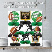Adeyoo 10 pièces Décorations de table en nid d'abeille 3D Football pour fêtes d'anniversaire d'adultes, baby showers et événements de plein air
