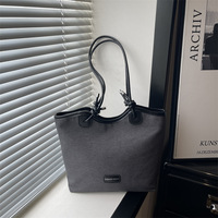 Sac fourre-tout en toile pour femme, style coréen 2026, avec pendentif fleur 3D, en PU, grande capacité, pour usage quotidien