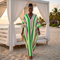 Nouvelle Robe de Plage Ample en Tissu Kaftan Ethnique Imprimé Africain pour Femme Grande Taille – Collection Été 2026