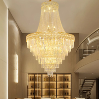 Lustres en cristal contemporains pour plafonds, lampes suspendues à haut plafond de luxe