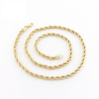 Collier tendance en acier inoxydable 18 carats, durable et inaltérable, plaqué or, en argent sterling, chaîne torsadée de 6 mm pour hommes et garçons