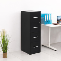 Archivador de Acero con 4 Cajones, Gabinete Metálico con Cerradura para Almacenamiento de Documentos de Oficina