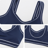 Ensemble de sport esthétique : Soutien-gorge de sport respirant uni à dos nageur et Legging taille haute effet galbant en Spandex brossé contrastant
