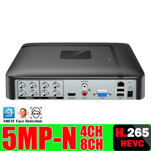 Mini <span class=keywords><strong>DVR</strong></span> de 4/<span class=keywords><strong>8</strong></span> Canales y 5MP con XMeye VMS H.265, Grabador de Video de Seguridad con Audio, Detección Facial, Almacenamiento en Tarjeta SD y WiFi - Product Image 2