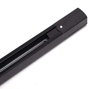 Binario a quattro binari nero da 2 metri, ideale per l'installazione di scaffali e sistemi di organizzazione in casa o in ufficio. - Product Image 1