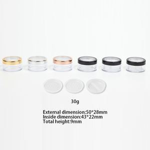 Pot en plastique de 3g 5g 7g 10g 15g 20g 30g 50g 60g en matériau PS personnalisé de vente en gros avec bouchon de fenêtre rond - Product Image 2