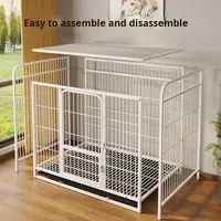 Vente en gros de chenils pour chiens en fil de fer, conception à tubes carrés, taille personnalisée, faciles à déplacer, pour chiens de taille moyenne/grande, Button