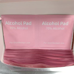 CE Certified 75% Alcohol Prep Pads Pink Sterile Disposable Pink Wipes For Medical Equipment & Nail Cleaning