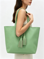 Sac fourre-tout en PU grande capacité toutes saisons, nouveau sac à bandoulière tendance de style coréen avec pompon