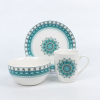 Ensembles de petit-déjeuner ensembles d'assiettes en céramique à logo personnalisé vaisselle assiettes cassables