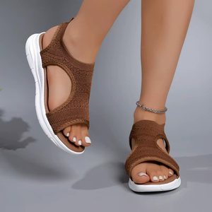 Chaussures pour femmes Été 2025 : <span class=keywords><strong>Sandales</strong></span> de sport décontractées confortables, <span class=keywords><strong>Sandales</strong></span> <span class=keywords><strong>compensées</strong></span> de plage pour femmes, <span class=keywords><strong>Sandales</strong></span> romaines en maille tricotée pour femmes - Product Image 5