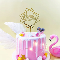 10 multiples styles de décoration de gâteau de joyeux anniversaire décoration de gâteau en or noir gâteau de douche de bébé décoration de drapeau de fête d'anniversaire