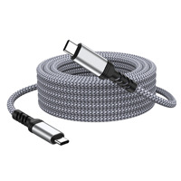 1M 1.5M 2M 3M 5M 8M Kabel Data Tipe-C Berkepala Dua 60w Anyaman Kepang Pengisian Daya Notebook Transfer Pengisian Cepat 6A Pengisian Cepat