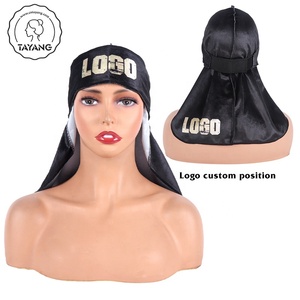 Designs de luxe Graphique Avec Nuages Imprimé Dorag Velvet Logo Personnalisé Queue Courte Boucle Satin Durags pour Hommes - Product Image 6