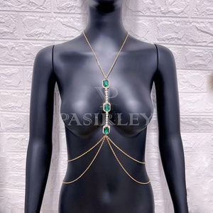 पास्सली क्रिस्टल एराल्ड छाती श्रृंखला सेक्सी फैशन सरल बिकनी बॉडी चेन महिलाओं के लिए गहने - Product Image 6