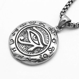 Yunnique – collier avec pendentif œil porte-bonheur en acier titane, en acier inoxydable 316, bijoux unisexes à la mode, design géométrique - Product Image 2