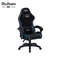 Chaise de jeu inclinable et pivotante en tissu industriel personnalisable avec éclairage RGB, prise en charge OEM, avec plusieurs couleurs LED pour les détaillants mondiaux