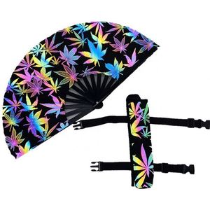 พัดพับสะท้อนแสง ลายดาวโฮโลแกรม พร้อมที่วางพัด มีสินค้าในสต็อก - Product Image 3