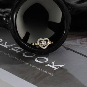 Juego de 9 Anillos Apilables de Diseño Minimalista de Lujo con Zirconia en Forma de Corazón, Joyería Versátil para Uso Diario para Mujer - Product Image 5