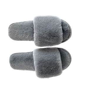 Da donna di bell'aspetto punta aperta inverno soffice moda per ciabatte da interno esterno con una cinghia Slip-On morbida e calda con pelliccia pelosa - Product Image 5
