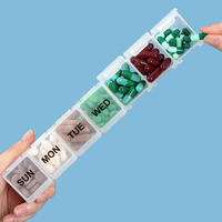 WEISHENG Boîte à pilules portable hebdomadaire à sept compartiments pour vitamines, comprimés et médicaments de voyage – Organisateur de pilules 7 jours/7 grilles