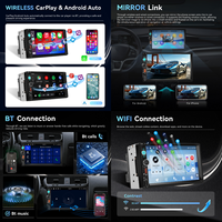 Autoradio Android Podofo 7''/9''/10'' Double Din 4+128G/4+64G USB Carplay/Android Auto sans fil GPS WiFi Fabricant OEM/ODM