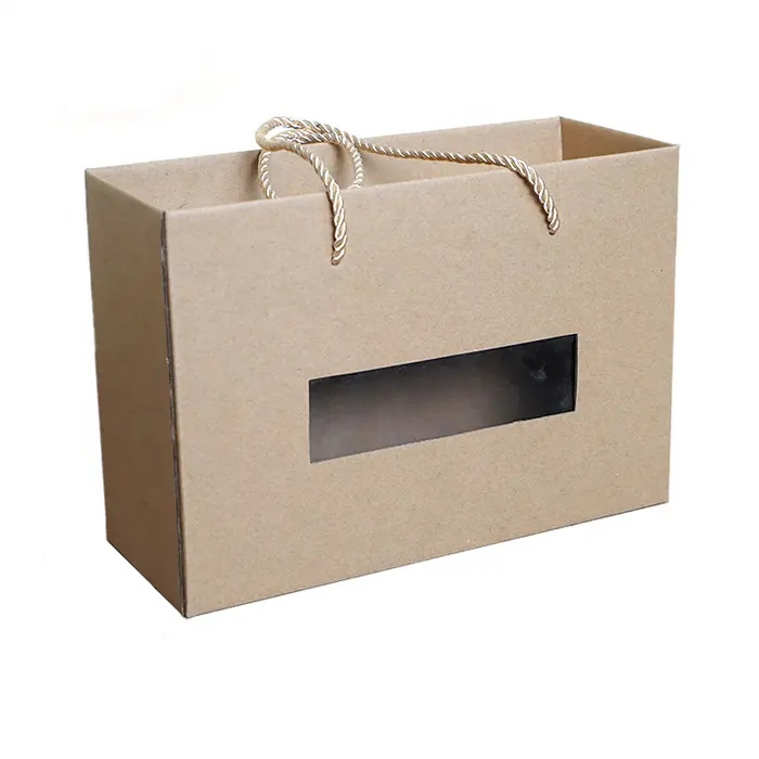 3 층 골판지 환경 친화적 손잡이 갈색 골판지 상자 포장