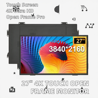 Harga Pabrik Baru Layar Sentuh Kapasitif Metalik Industri Bisnis 27 Inci 3840*2160 4K Embedded Open Frame Vesa Panel Mount