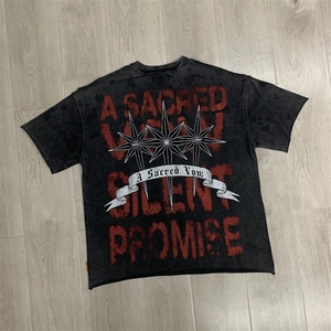 FIRST ROW Bestseller Nuova T-shirt <span class=keywords><strong>da</strong></span> Uomo a Maniche Corte in Cotone, <span class=keywords><strong>Abbigliamento</strong></span> <span class=keywords><strong>Hip</strong></span>-<span class=keywords><strong>hop</strong></span> Americano <span class=keywords><strong>da</strong></span> Strada - Product Image 3