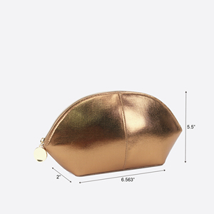 Luxury Rose Gold Foil Cosmetic Pouch with Gold-Tone Zipper for Travel Storage and Daily <b>Make</b> <b>up</b> Beauty Storage - Product Image 5