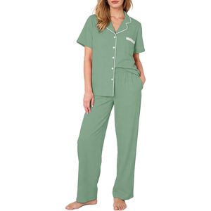 Conjunto de Pijama para Mujer con Botones, Manga Corta y Pantalones Largos, Ropa de Dormir Suave con Bolsillos - Product Image 1