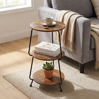 Table d'appoint/côté/cafetière moderne en métal, 3 niveaux, circulaire, étroite, avec étagère de rangement, mobilier de salon, design compact