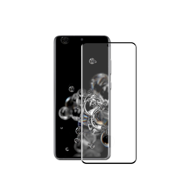 3D Curved Full Cover 9H Hardness Anti-Fingerprint Anti-Scratch Tempered Glass Screen Protector for S20/S20+/S20 Ultra