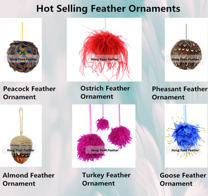 Bola de Navidad de pluma de pavo real Natural para adorno de árbol de Navidad festivo otoño decoración de boda fiesta Regalo De vacaciones suministro de artesanía - Product Image 3