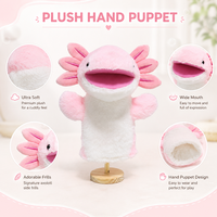 Marionnette à main personnalisée en forme d'animal mignon, en peluche douce, interactive, pour l'éducation précoce, jeu parent-enfant, vente en gros, cadeau pour enfants