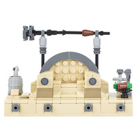 Set Blok Bangunan Kreatif MOC, Model Perakitan DIY dengan Figur, Kit Batu Bata Bangunan Koleksi Dekorasi Meja