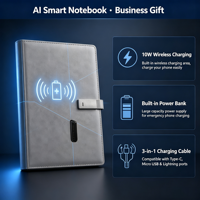 Fabricant de carnets numériques innovants, pas besoin de recharger le stylo, avec batterie externe de 8000 mAh, pour cadeau d'affaires, logo personnalisable