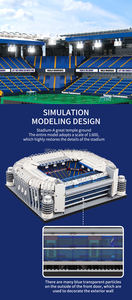 Estadio de Fútbol <span class=keywords><strong>Bernabeu</strong></span> a Escala 1:600, Modelo de Estadio para Armar, Bloques de Construcción de Juguetes con Luces - Product Image 5