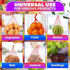 100 sacs en filet de nylon réutilisables, sacs de rangement en filet rouge de 24 pouces pour fruits, légumes, oignons, pommes de terre, ail - Product Image 3