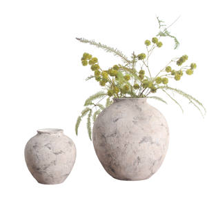 देहाती पारंपरिक हस्तनिर्मित वाटरटाइट फ्रेंडली सिरेमिक टेबलटॉप वेज़ वाबी-साबी शैली जीवन जीने के लिए फूलों की व्यवस्था - Product Image 1