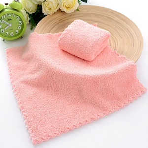 Flanelle polaire coloré Ultra doux corail polaire microfibre main visage cuisine chiffon de nettoyage bébé <span class=keywords><strong>lavage</strong></span> tissu serviettes carrées - Product Image 2