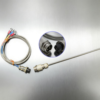 Capteur de température RTD à 3 fils Pt100 avec sonde en acier inoxydable, types de thermocouples K/J/S/N, connecteur aviation